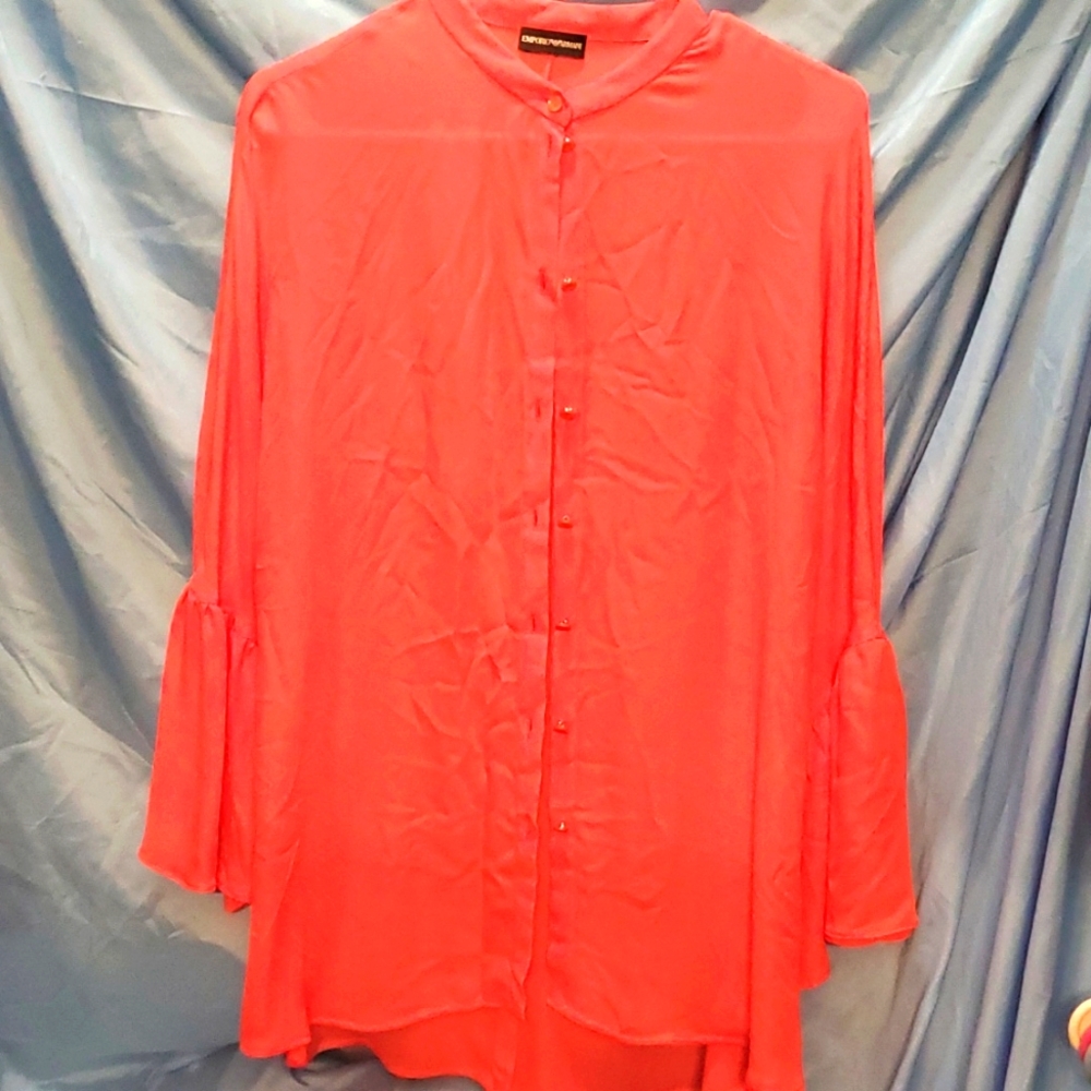 Silk Armani high low blouse